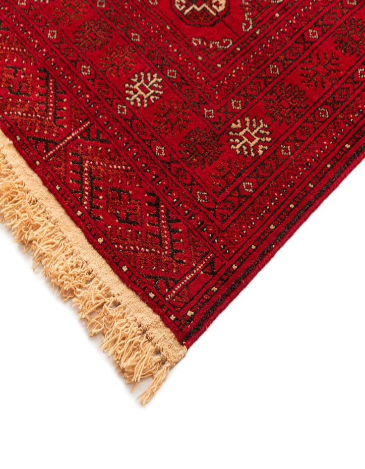 Detail image of  4' x 6' 6  Hand Knotted Afghan Akhche Wool Rug