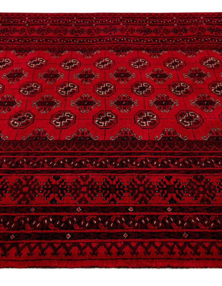 Detail image of  4' 2 x 6' 2  Hand Knotted Afghan Akhche Wool Rug