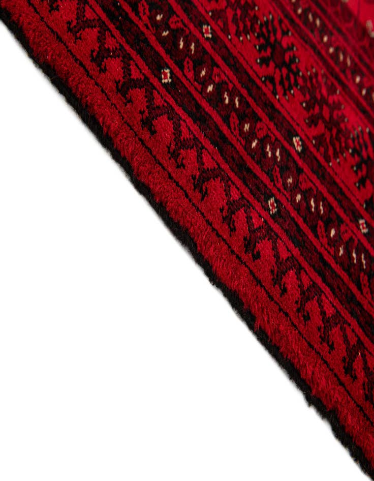 Detail image of  4' 2 x 6' 2  Hand Knotted Afghan Akhche Wool Rug