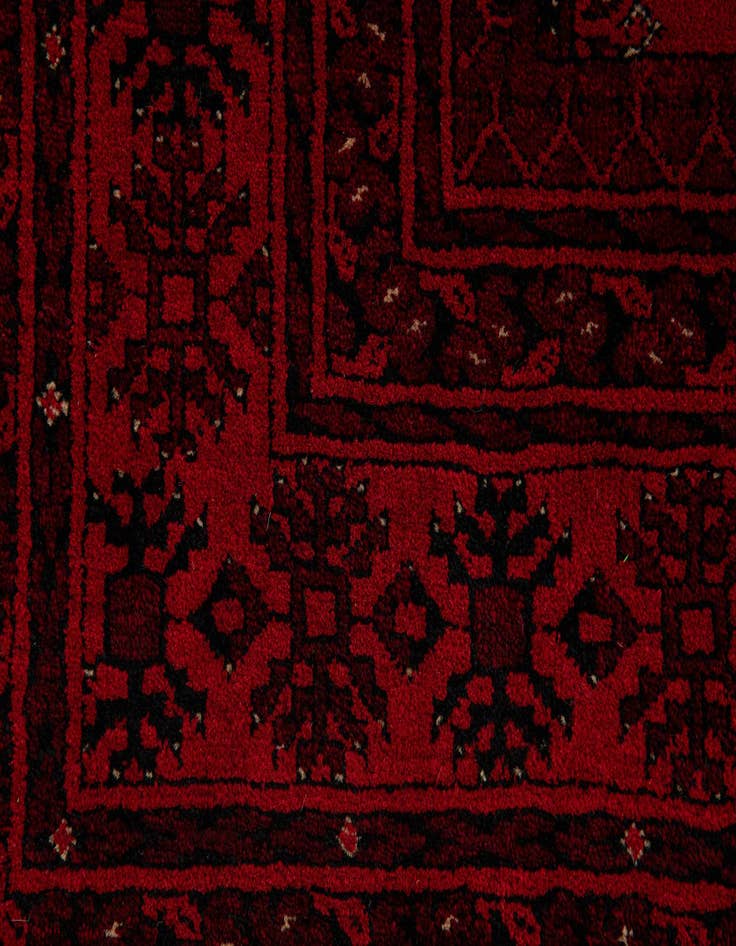 Detail image of  4' 2 x 6' 2  Hand Knotted Afghan Akhche Wool Rug