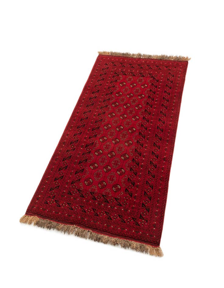 Detail image of  4' x 6'  Hand Knotted Afghan Akhche Wool Rug