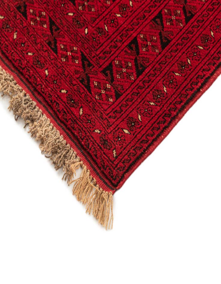 Detail image of  4' x 6'  Hand Knotted Afghan Akhche Wool Rug