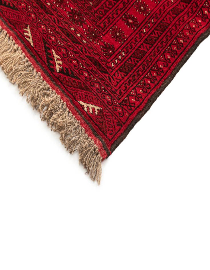 Detail image of  4' 1 x 6' 3  Hand Knotted Afghan Akhche Wool Rug