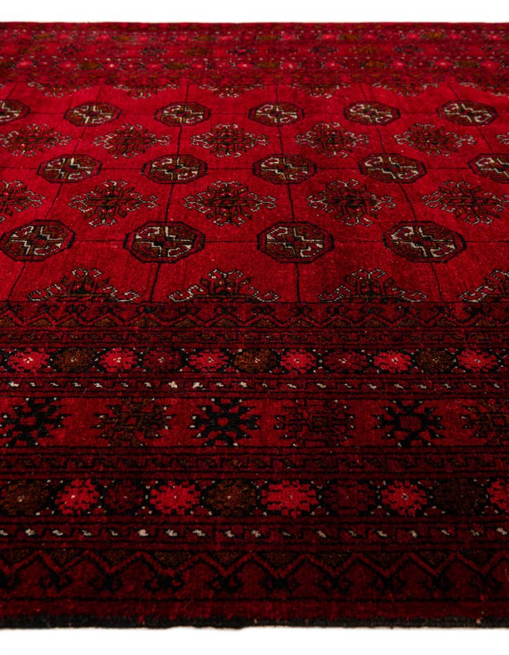 Detail image of  4' 1 x 6' 5  Hand Knotted Afghan Akhche Oriental Wool Rug