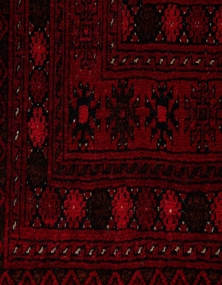 Detail image of  4' 1 x 6' 5  Hand Knotted Afghan Akhche Oriental Wool Rug