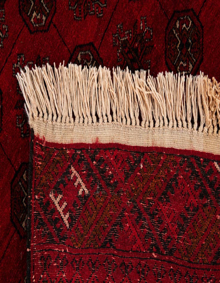 Detail image of  4' 1 x 6' 5  Hand Knotted Afghan Akhche Oriental Wool Rug