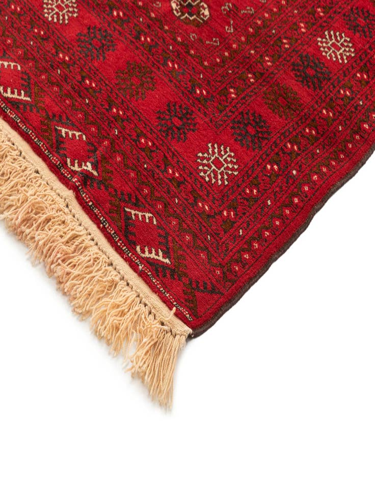 Detail image of  4' x 6' 2  Hand Knotted Afghan Akhche Wool Rug