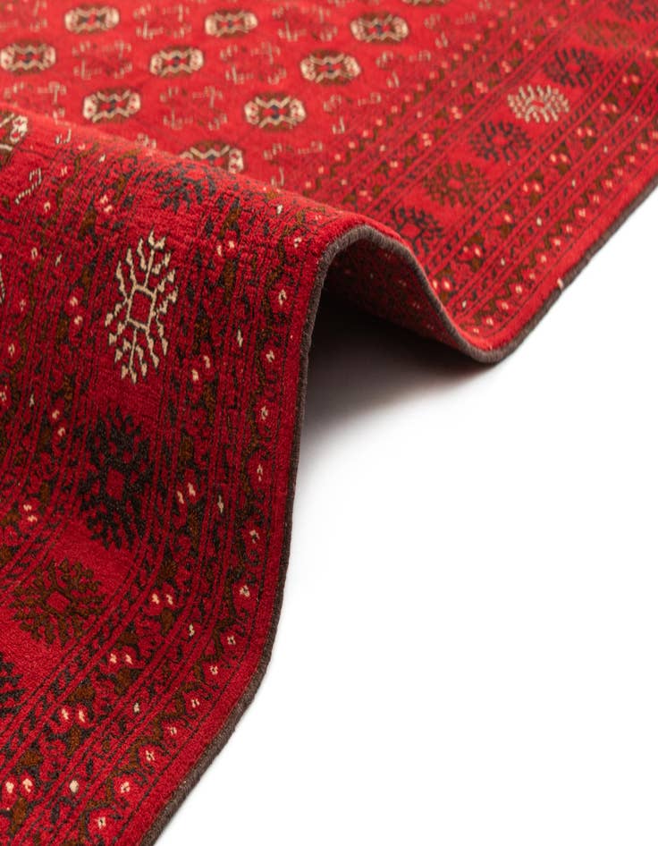 Detail image of  4' x 6' 2  Hand Knotted Afghan Akhche Wool Rug