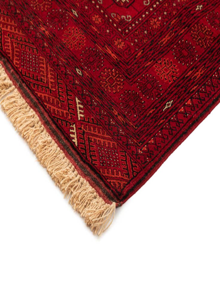 Detail image of  4' 1 x 6' 3  Hand Knotted Afghan Akhche Wool Rug