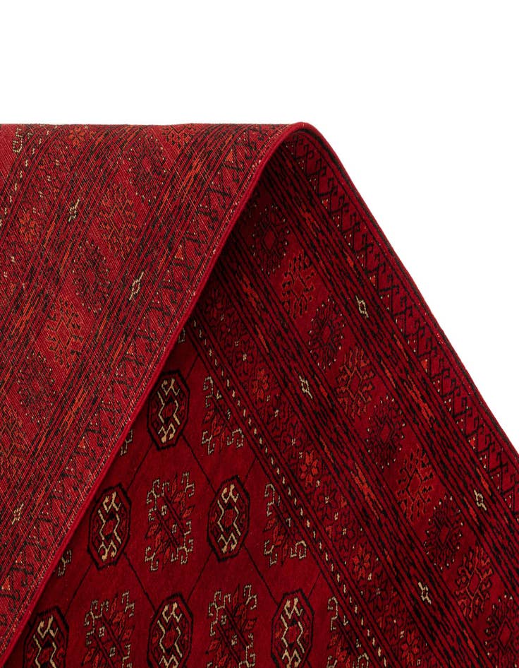 Detail image of  4' 1 x 6' 3  Hand Knotted Afghan Akhche Wool Rug