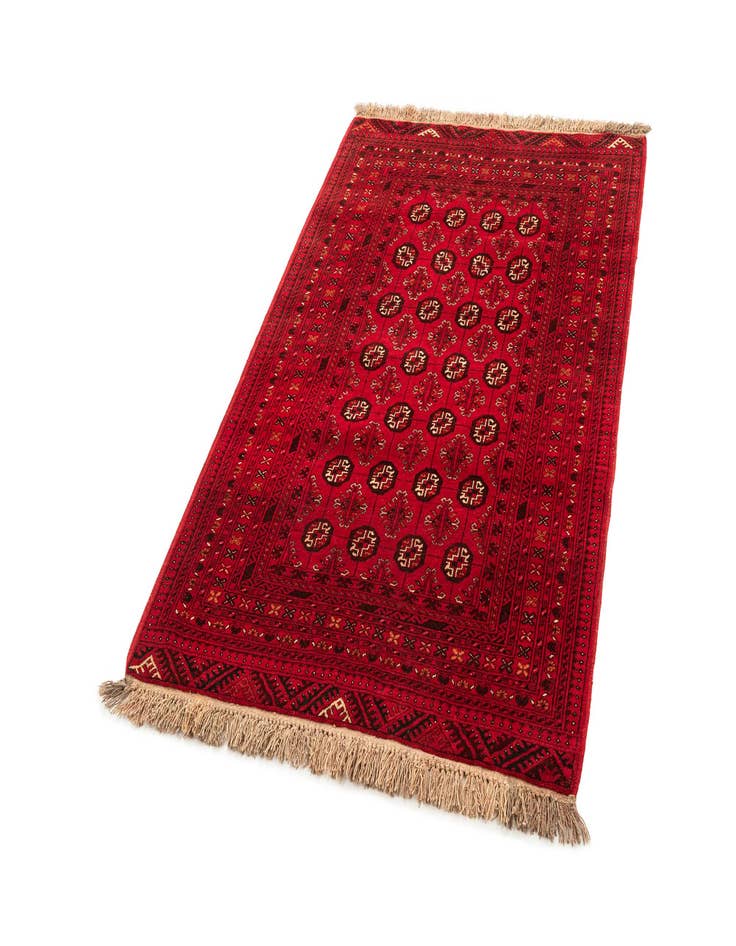 Detail image of  4' x 6' 2  Hand Knotted Afghan Akhche Wool Rug