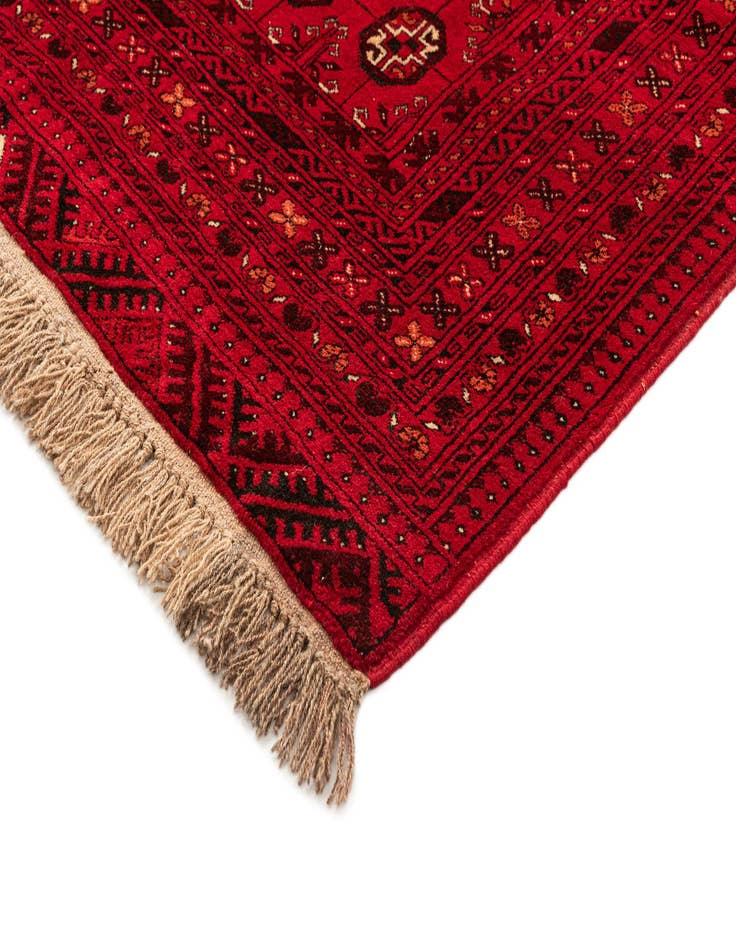 Detail image of  4' x 6' 2  Hand Knotted Afghan Akhche Wool Rug