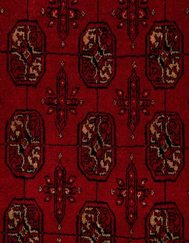 Detail image of  4' 2 x 6' 5  Hand Knotted Afghan Akhche Wool Rug