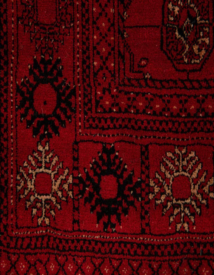 Detail image of  4' 2 x 6' 5  Hand Knotted Afghan Akhche Wool Rug