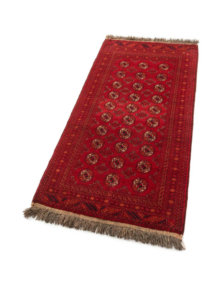 Detail image of  4' 6 x 6' 4  Hand Knotted Afghan Akhche Wool Rug