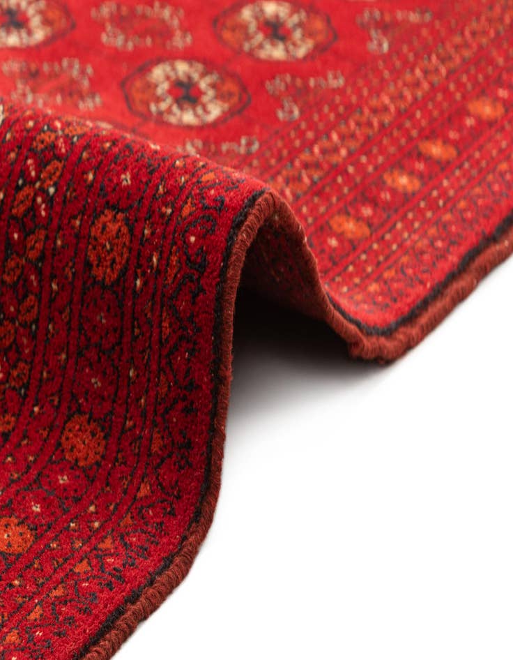 Detail image of  4' 6 x 6' 4  Hand Knotted Afghan Akhche Wool Rug