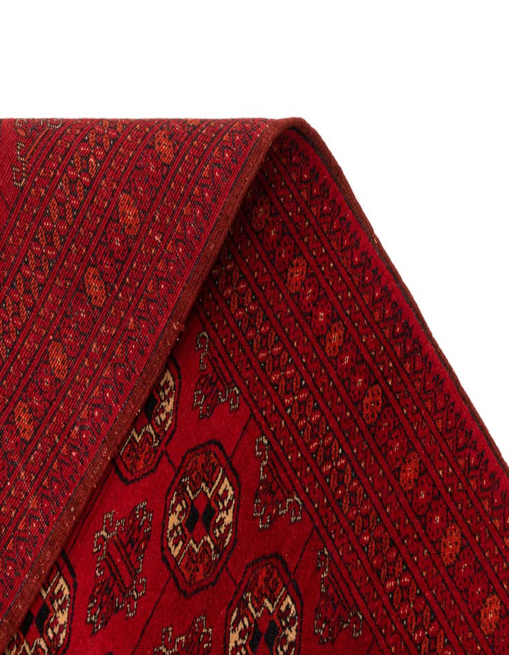 Detail image of  4' 6 x 6' 4  Hand Knotted Afghan Akhche Wool Rug