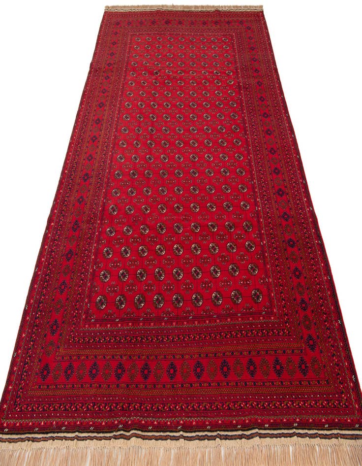 Detail image of  6' 6 x 10' 2  Hand Knotted Afghan Akhche Oriental Wool Rug