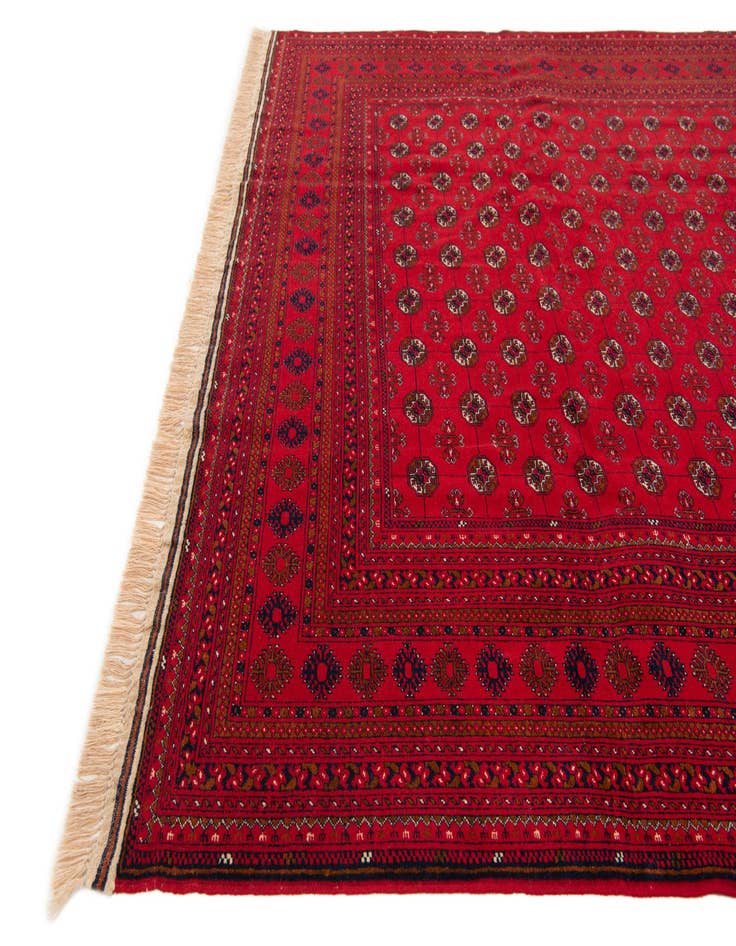 Detail image of  6' 6 x 10' 2  Hand Knotted Afghan Akhche Oriental Wool Rug