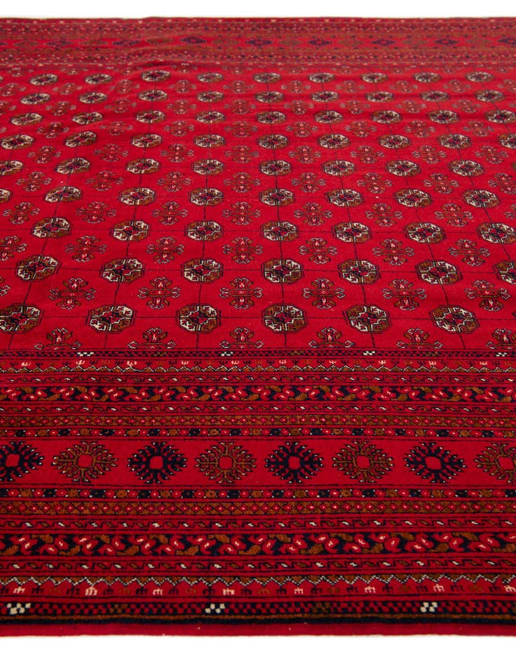 Detail image of  6' 6 x 10' 2  Hand Knotted Afghan Akhche Oriental Wool Rug