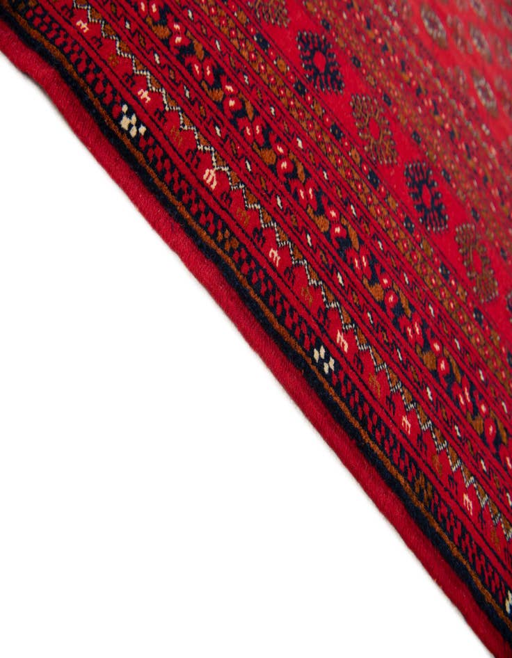 Detail image of  6' 6 x 10' 2  Hand Knotted Afghan Akhche Oriental Wool Rug