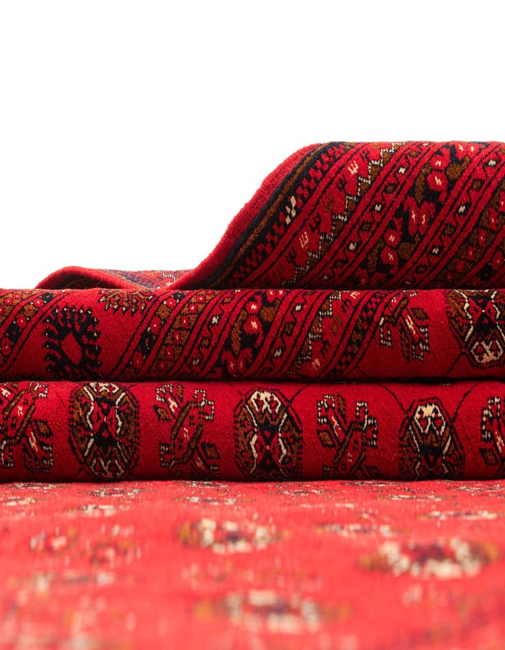 Detail image of  6' 6 x 10' 2  Hand Knotted Afghan Akhche Oriental Wool Rug