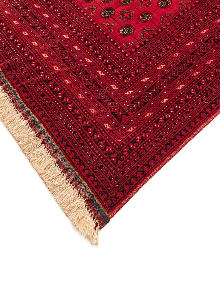 Detail image of  6' 6 x 10' 1  Hand Knotted Afghan Akhche Oriental Wool Rug