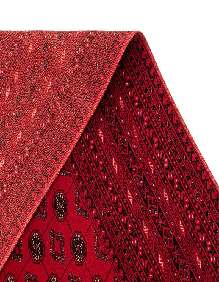 Detail image of  6' 6 x 10' 1  Hand Knotted Afghan Akhche Oriental Wool Rug