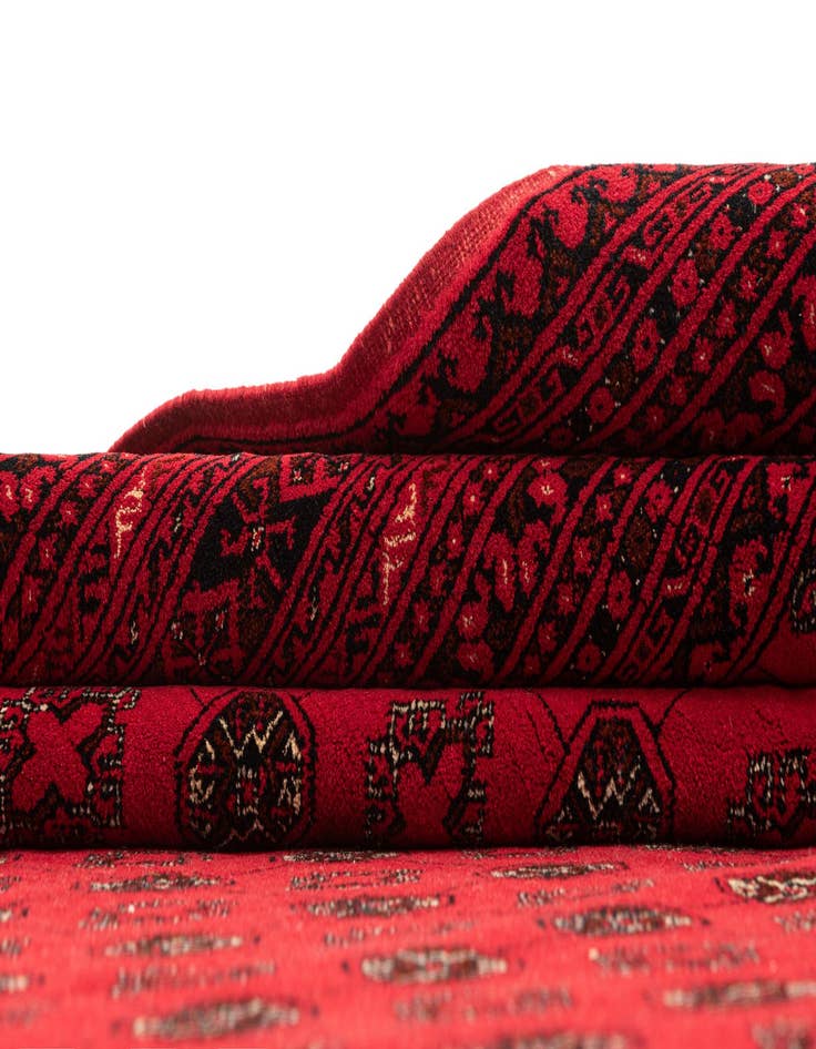 Detail image of  6' 6 x 10' 1  Hand Knotted Afghan Akhche Oriental Wool Rug