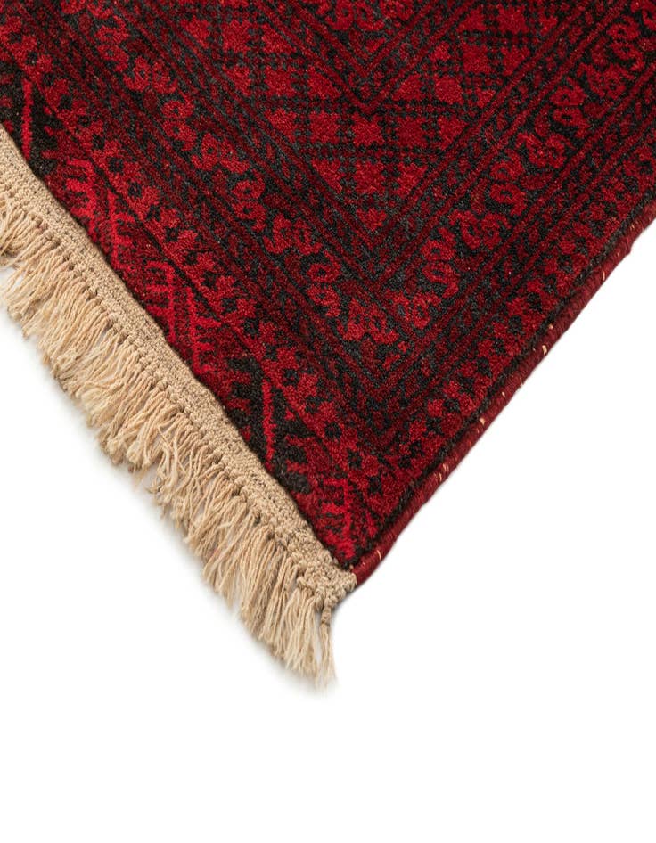 Detail image of  3' 5 x 4' 7  Hand Knotted Afghan Akhche Wool Rug