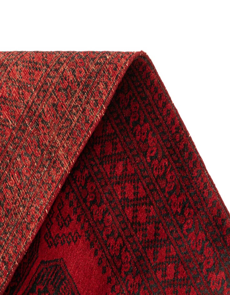 Detail image of  3' 5 x 4' 7  Hand Knotted Afghan Akhche Wool Rug