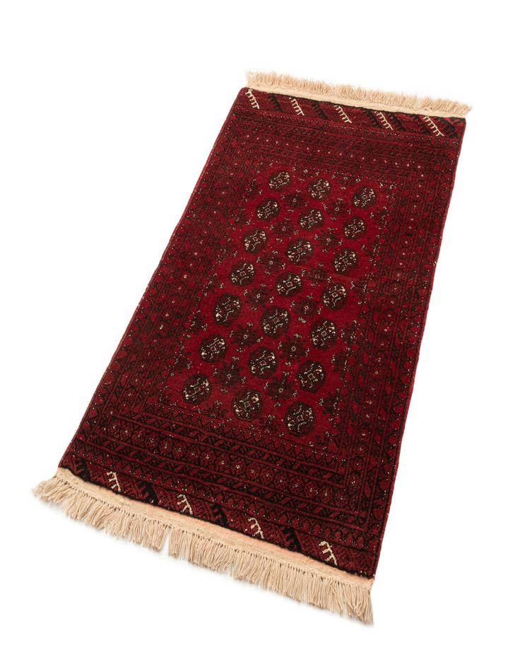 Detail image of  3' 3 x 5'  Hand Knotted Afghan Akhche Wool Rug