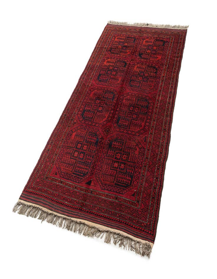 Detail image of  4' 10 x 9' 1 Afghan Akhche Wool Rug