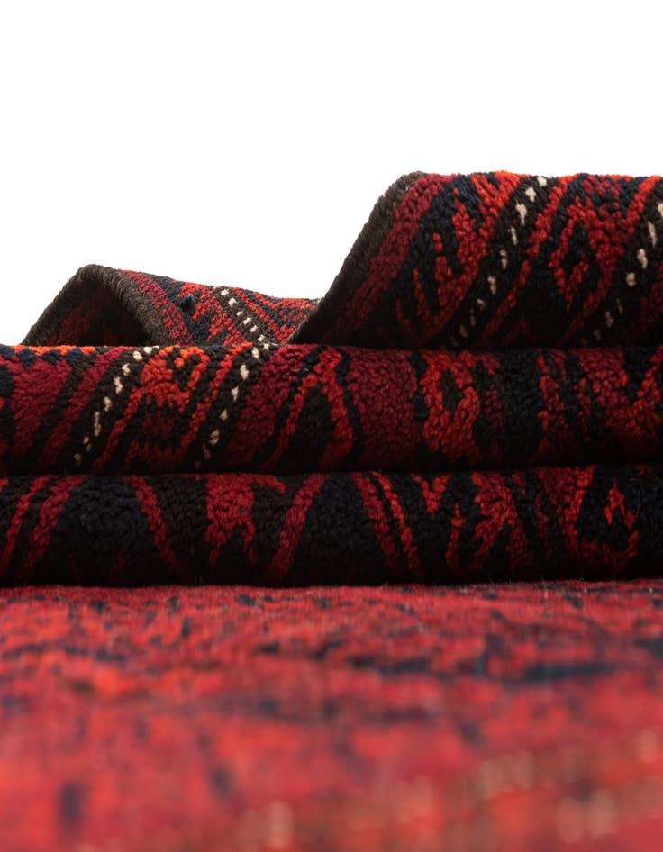 Detail image of  4' 10 x 9' 1 Afghan Akhche Wool Rug