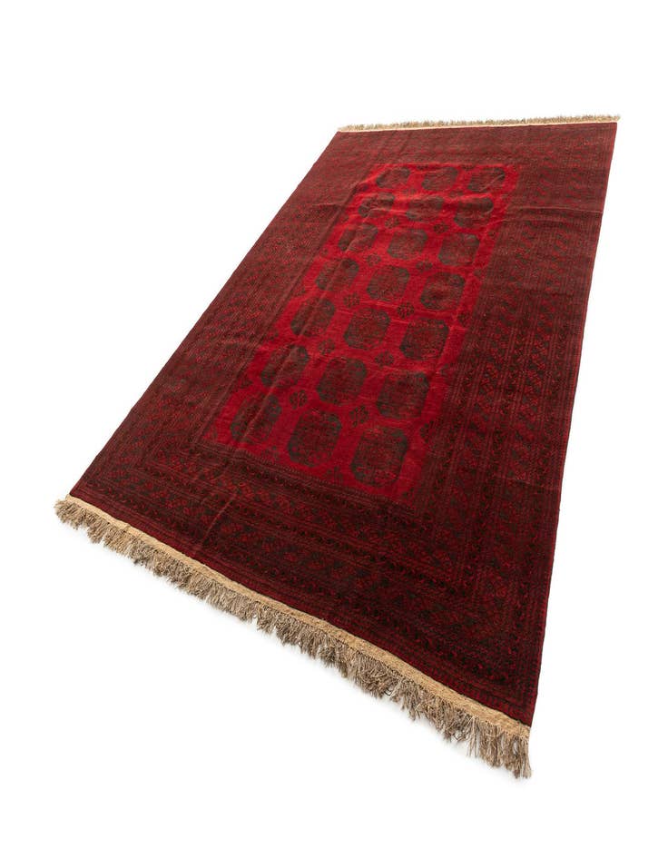 Detail image of  9' 9 x 12' 7  Hand Knotted Afghan Akhche Wool Rug