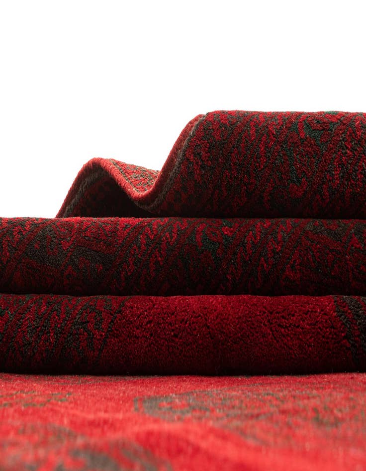 Detail image of  9' 9 x 12' 7  Hand Knotted Afghan Akhche Wool Rug