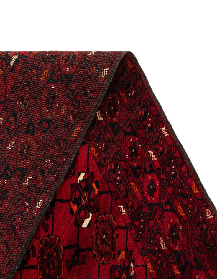 Detail image of  3' 8 x 7'  Hand Knotted Afghan Akhche Wool Rug