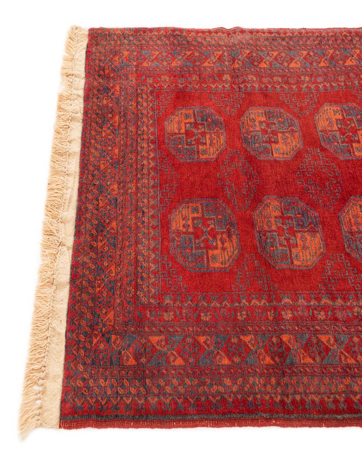Detail image of  3' 5 x 6' 6  Hand Knotted Afghan Akhche Wool Rug