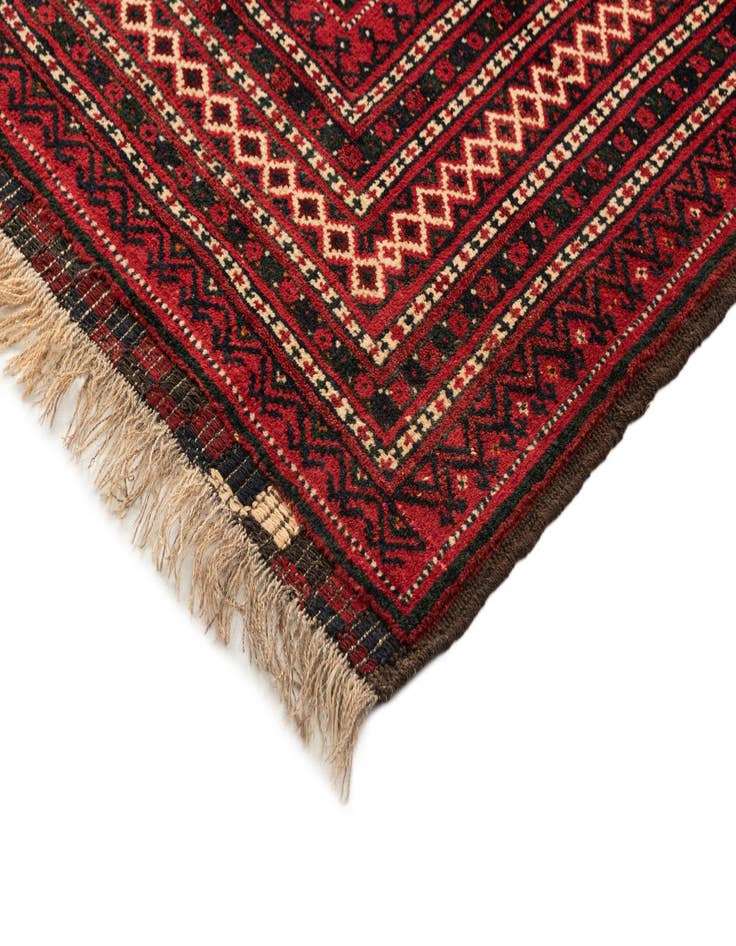 Detail image of  3' 10 x 6' 10  Hand Knotted Afghan Akhche Wool Rug