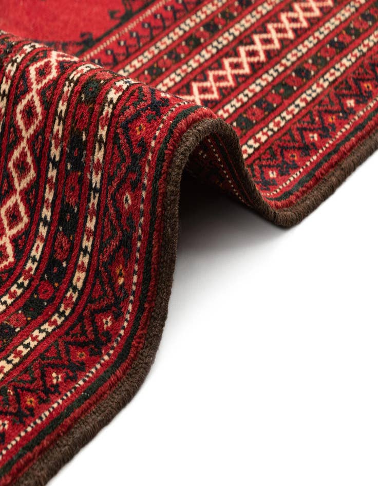 Detail image of  3' 10 x 6' 10  Hand Knotted Afghan Akhche Wool Rug