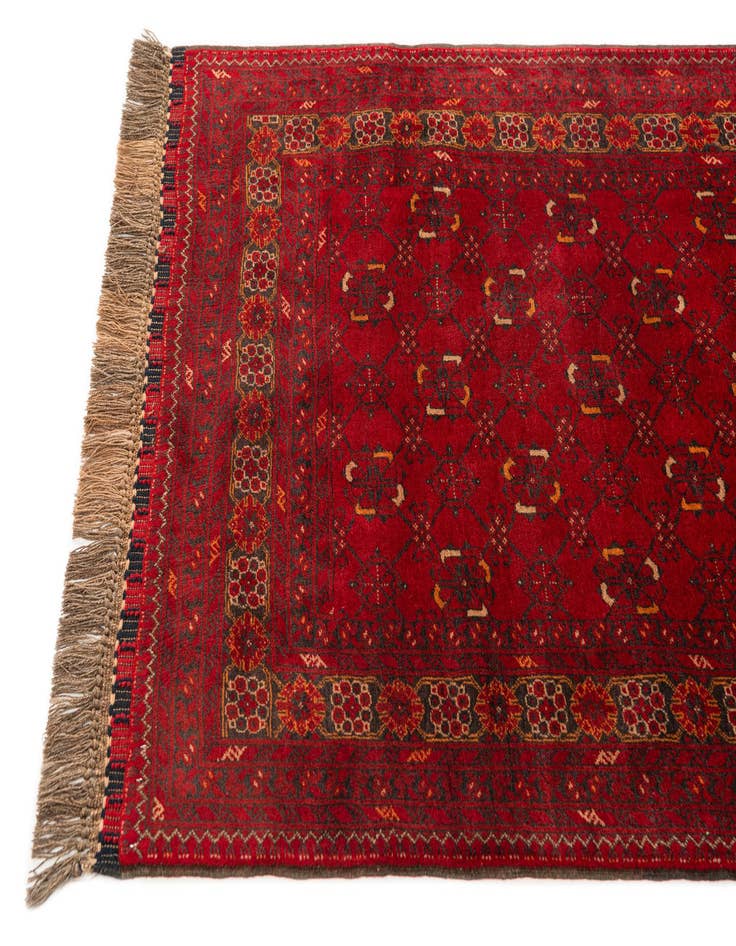 Detail image of  3' 2 x 6' 3  Hand Knotted Afghan Akhche Wool Rug