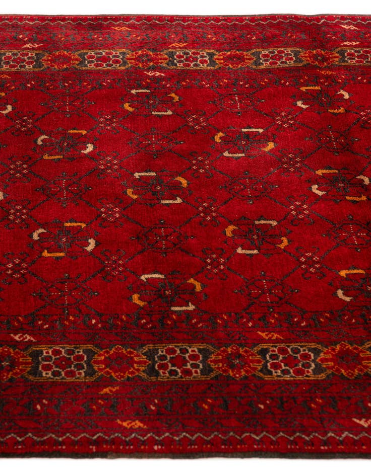 Detail image of  3' 2 x 6' 3  Hand Knotted Afghan Akhche Wool Rug