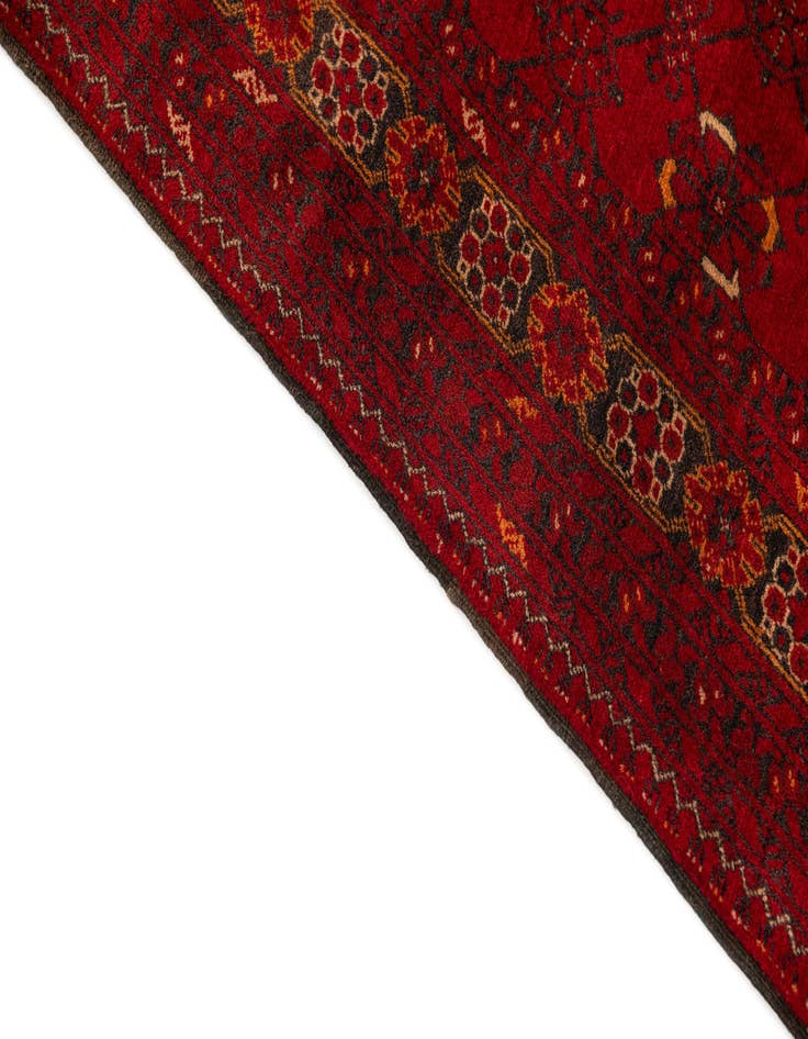 Detail image of  3' 2 x 6' 3  Hand Knotted Afghan Akhche Wool Rug