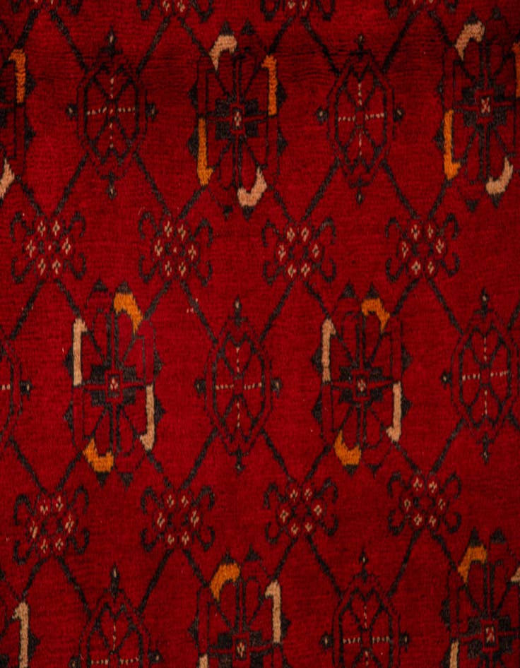 Detail image of  3' 2 x 6' 3  Hand Knotted Afghan Akhche Wool Rug