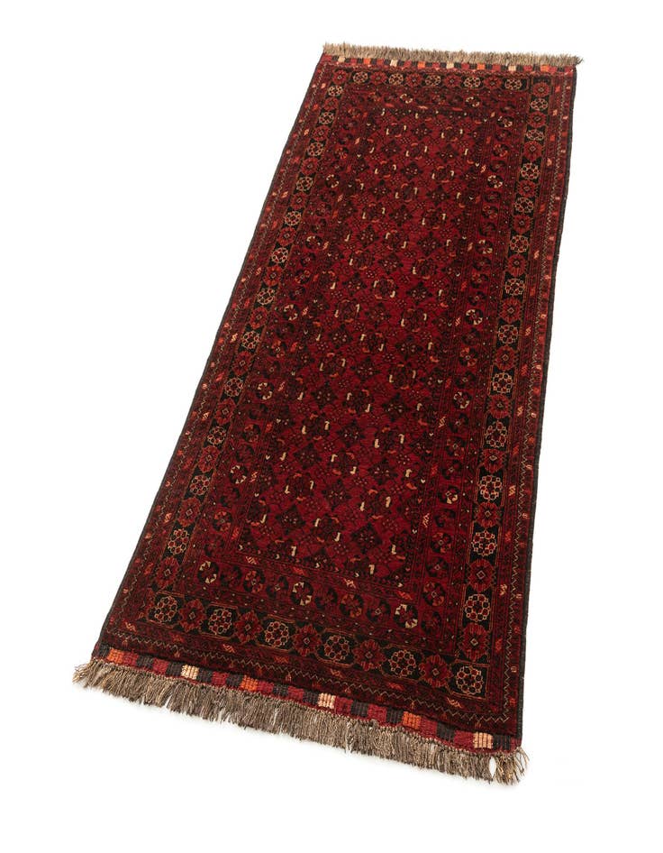 Detail image of  3' 5 x 6' 3  Hand Knotted Afghan Akhche Wool Rug