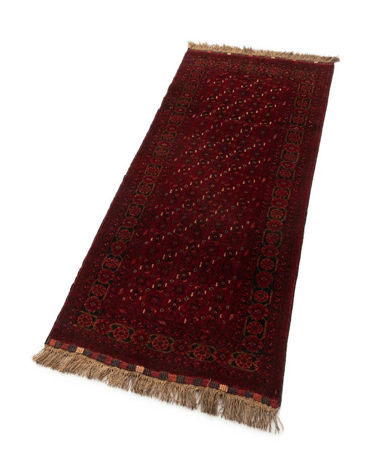 Detail image of  3' 5 x 6' 2  Hand Knotted Afghan Akhche Wool Rug