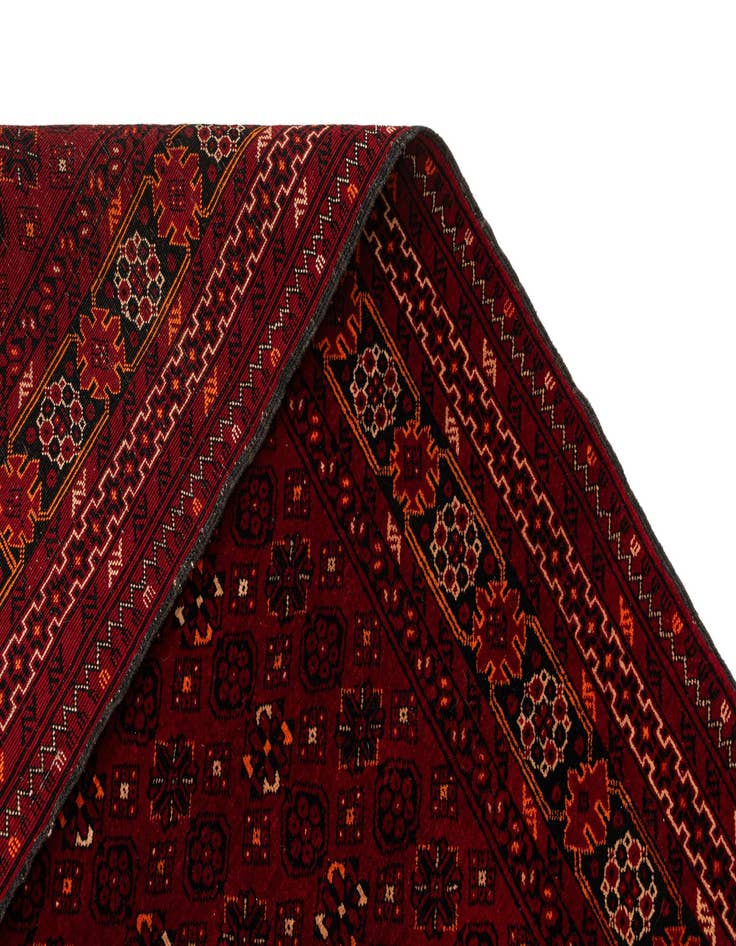 Detail image of  4' 1 x 6' 9  Hand Knotted Afghan Akhche Wool Rug