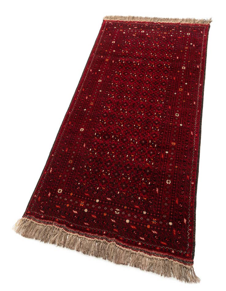 Detail image of  4' 3 x 6' 6  Hand Knotted Afghan Akhche Oriental Wool Rug