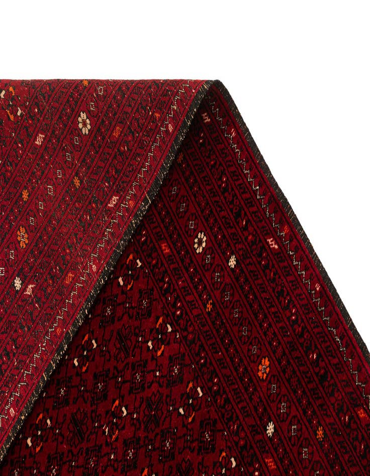 Detail image of  4' 3 x 6' 6  Hand Knotted Afghan Akhche Oriental Wool Rug