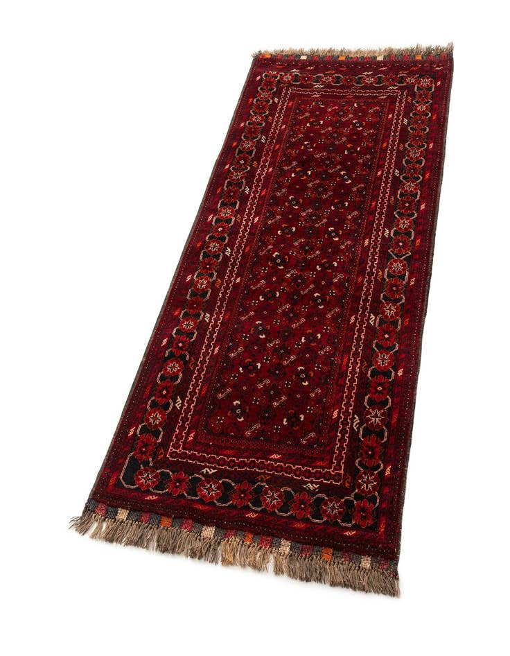 Detail image of  3' 5 x 6' 5  Hand Knotted Afghan Akhche Wool Rug